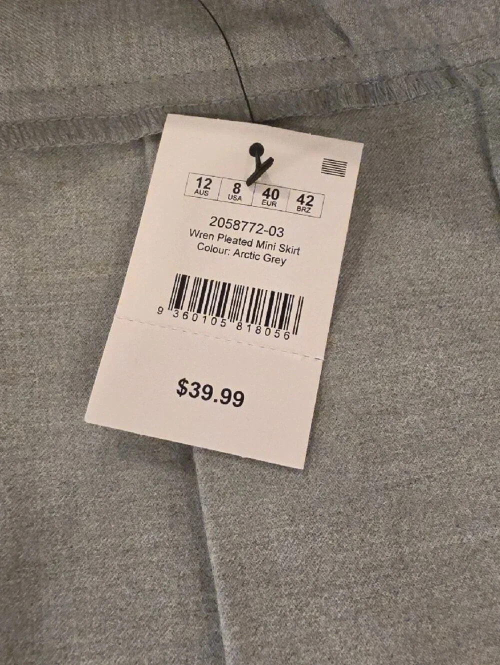 Cotton On adorable Womens Light Gray Mini Skirt with Pleats size 8 new with tags
